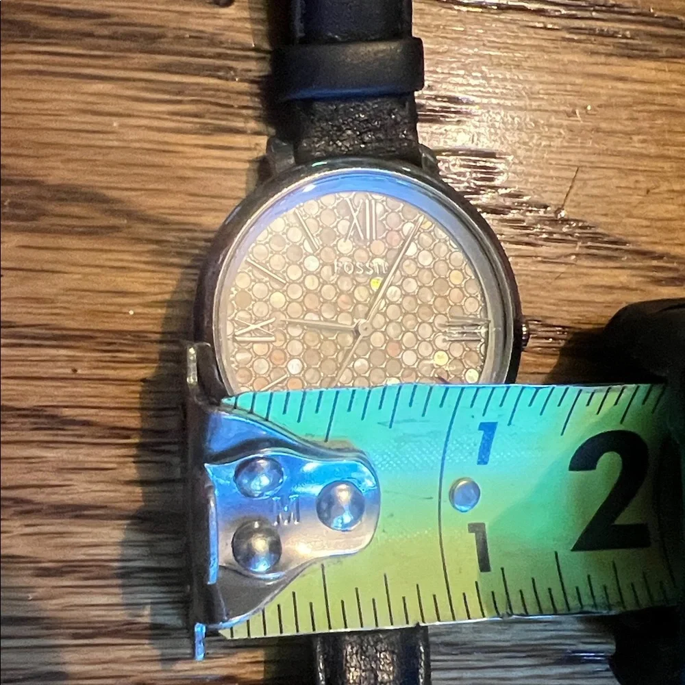 Fossil mosaic face Silver and Black Women's Watch